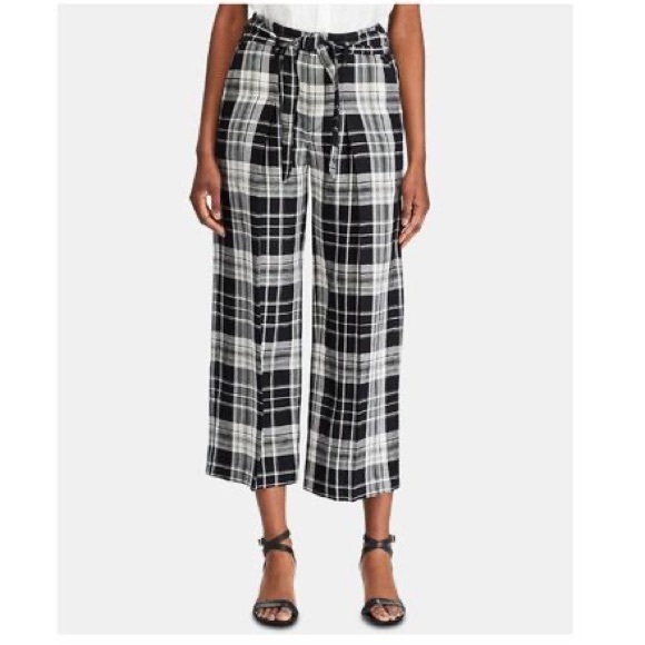 Lauren Ralph Lauren Women’s Plaid Wide Leg Pants Linen blend - Picture 2 of 7